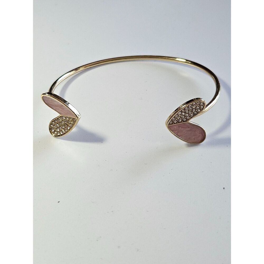 Mary Kay gold tone crystal bangle bracelet 7.5"